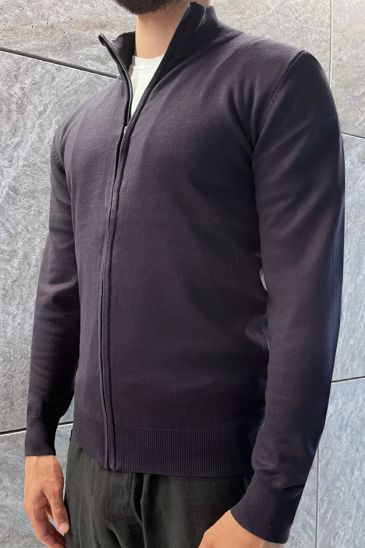 Luma Full Zip Sweater - Dark Blue 