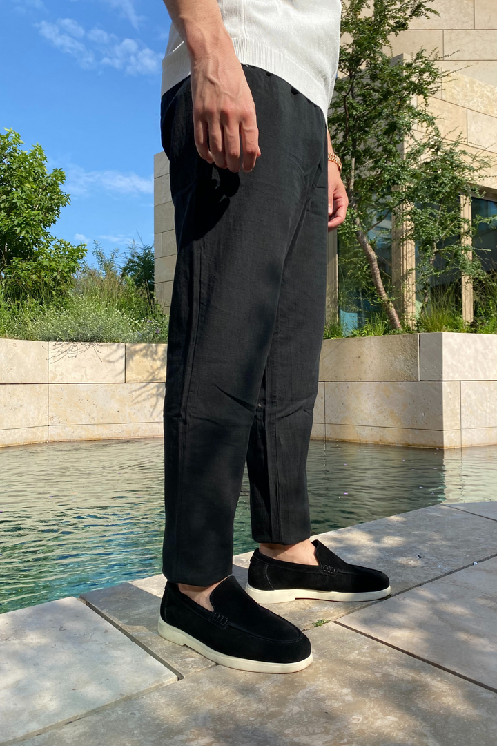 Vento Trousers (Linen Look) - Black