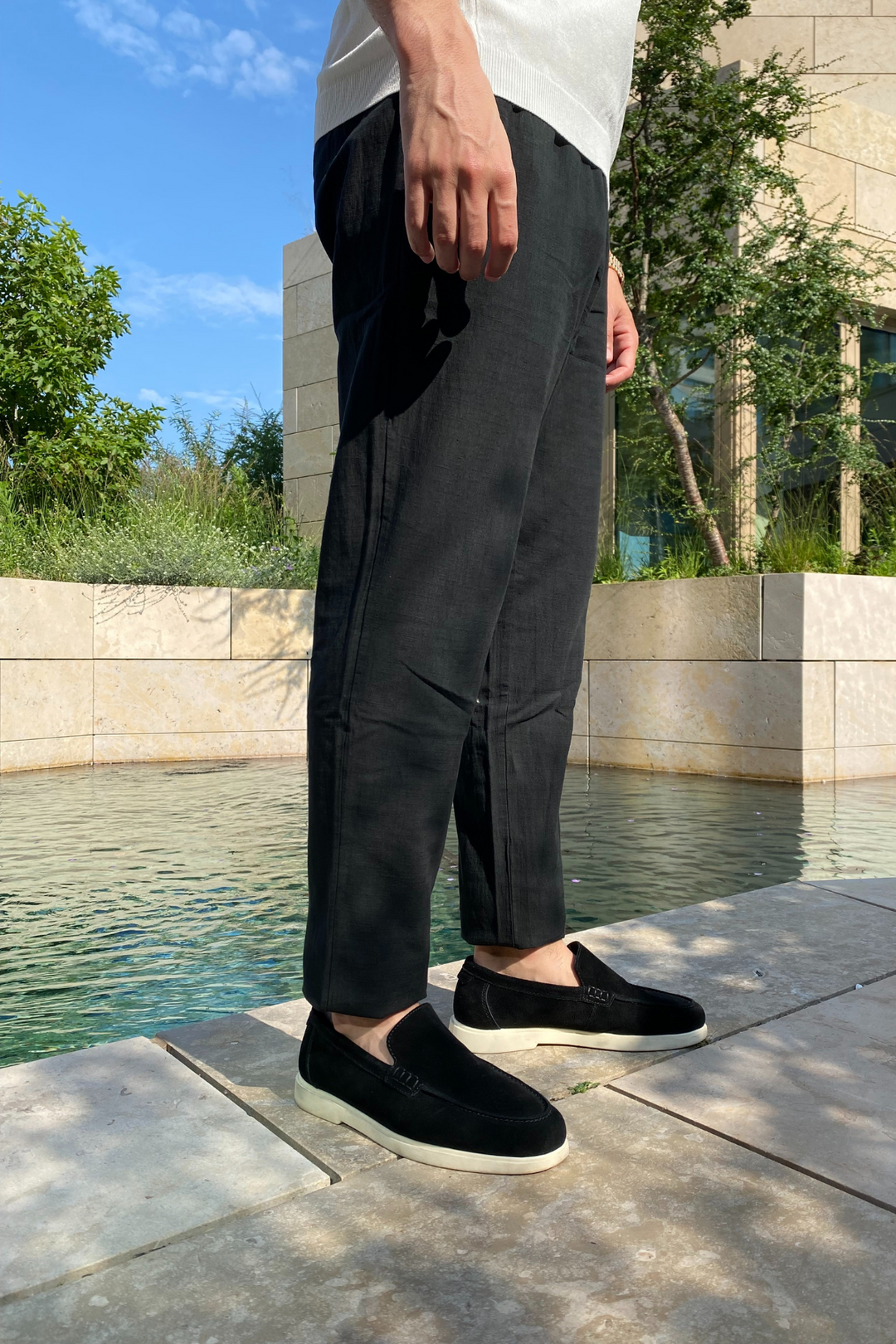 Vento Trousers (Linen Look) - Black