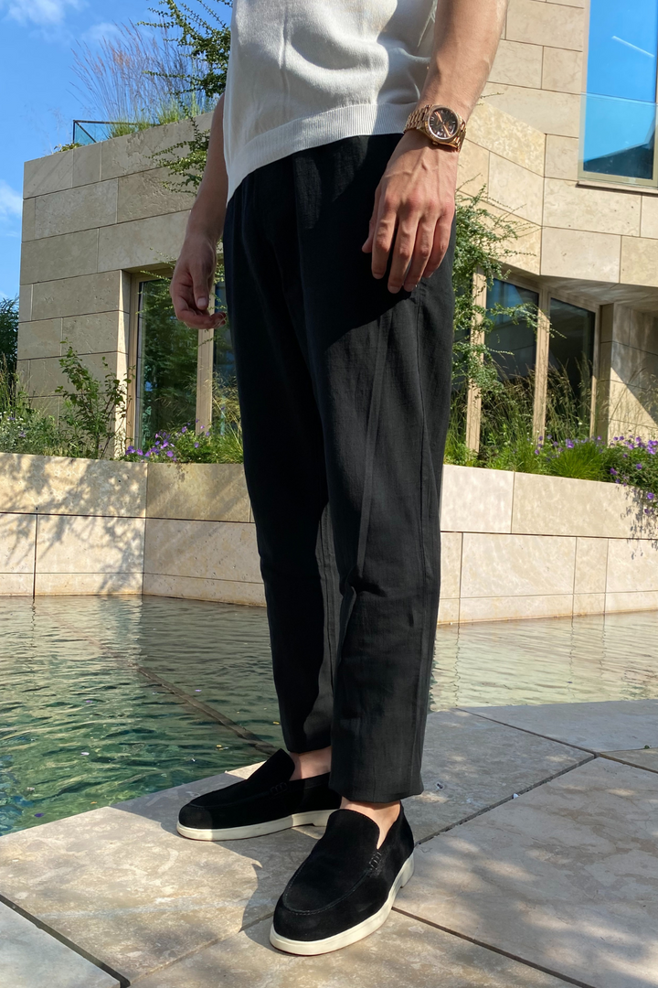 Vento Trousers (Linen Look) - Black