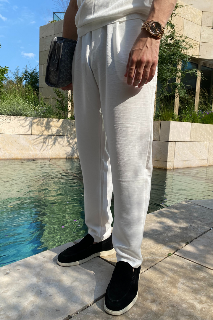 Vento Trousers (Linen Look) - White