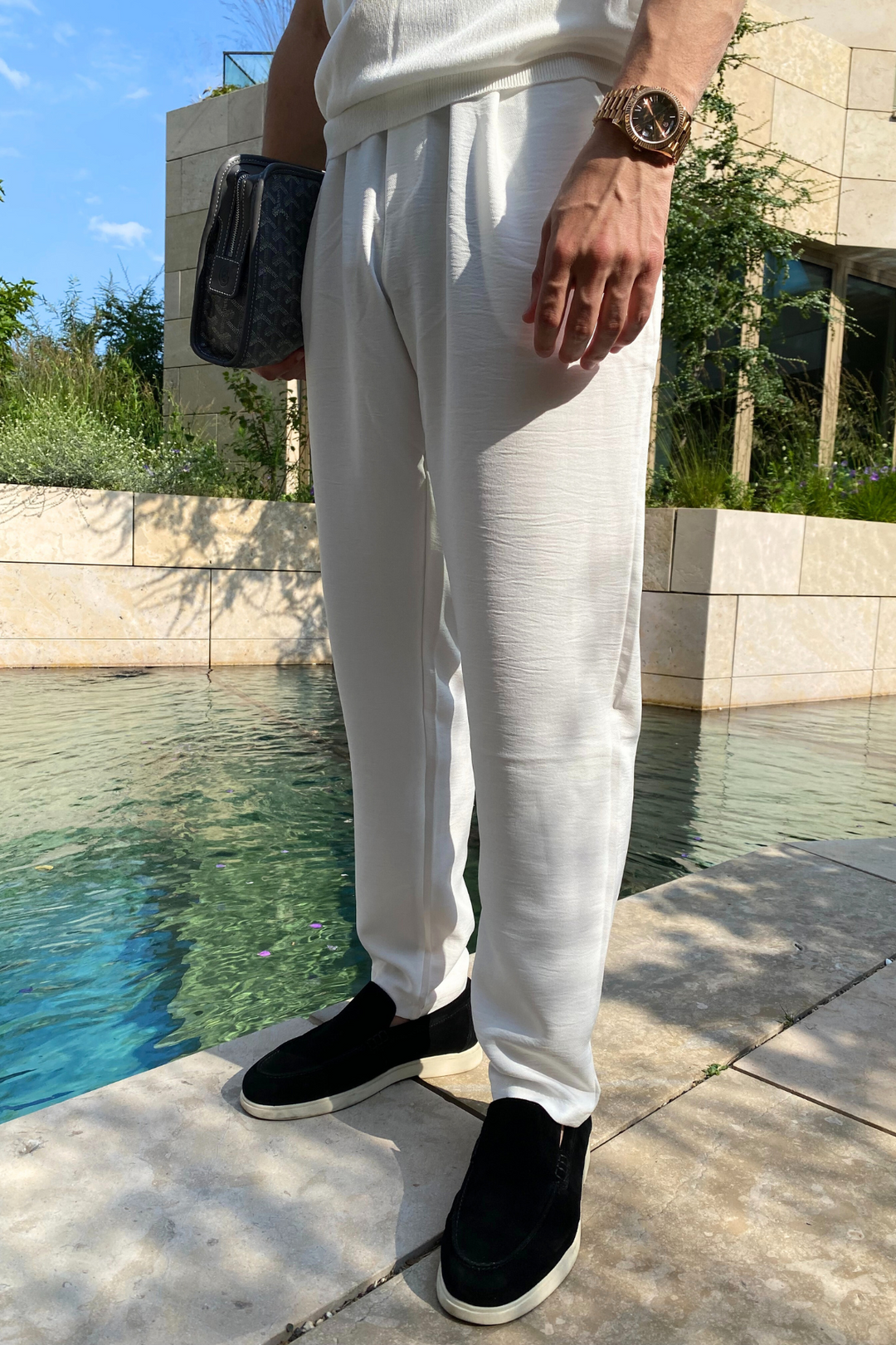 Vento Trousers (Linen Look) - White