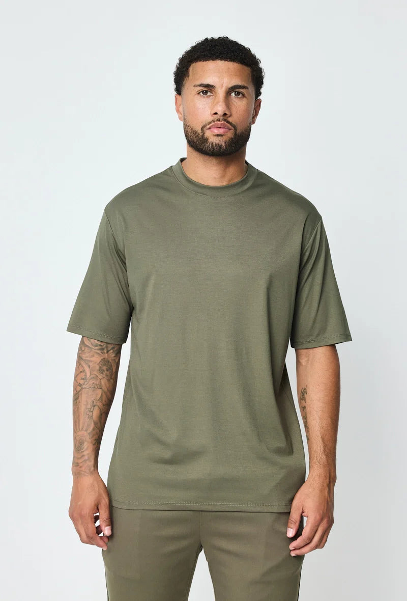 Mercerised Glans T-Shirt - Khaki