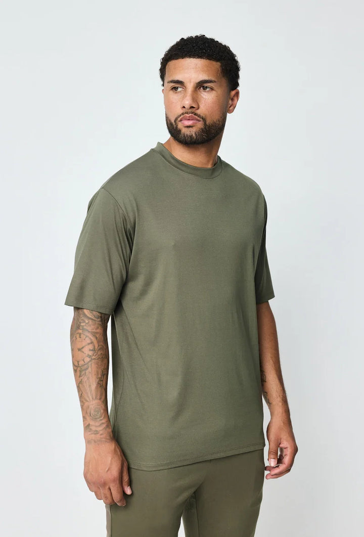 Mercerised Glans T-Shirt - Khaki