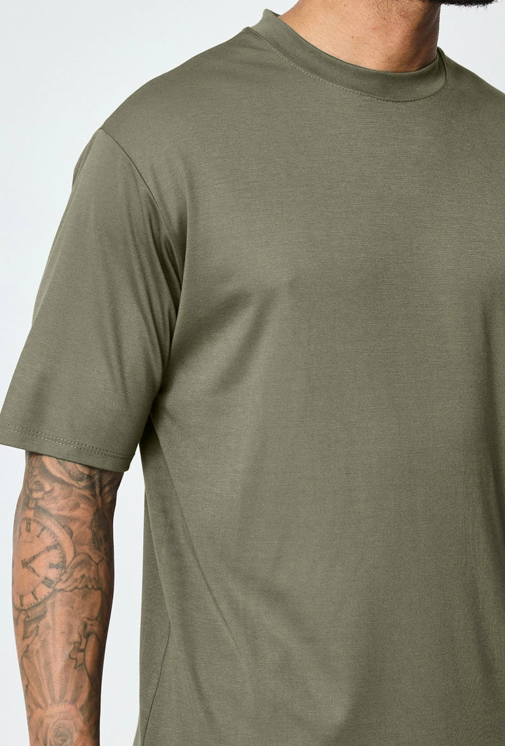 Mercerised Glans T-Shirt - Khaki