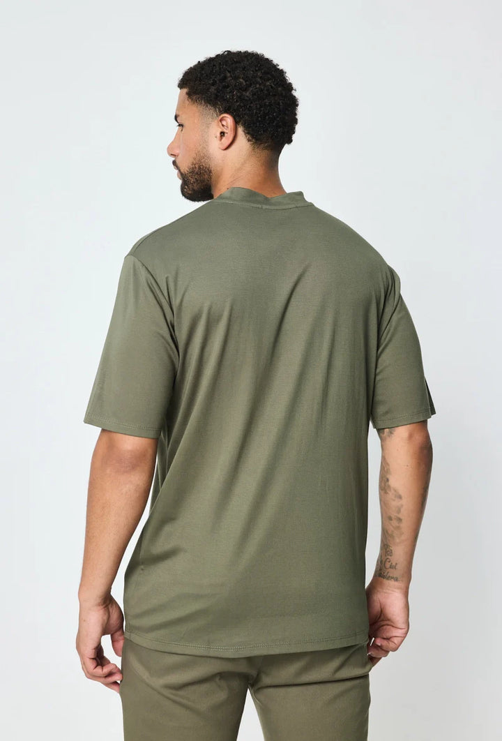 Mercerised Glans T-Shirt - Khaki