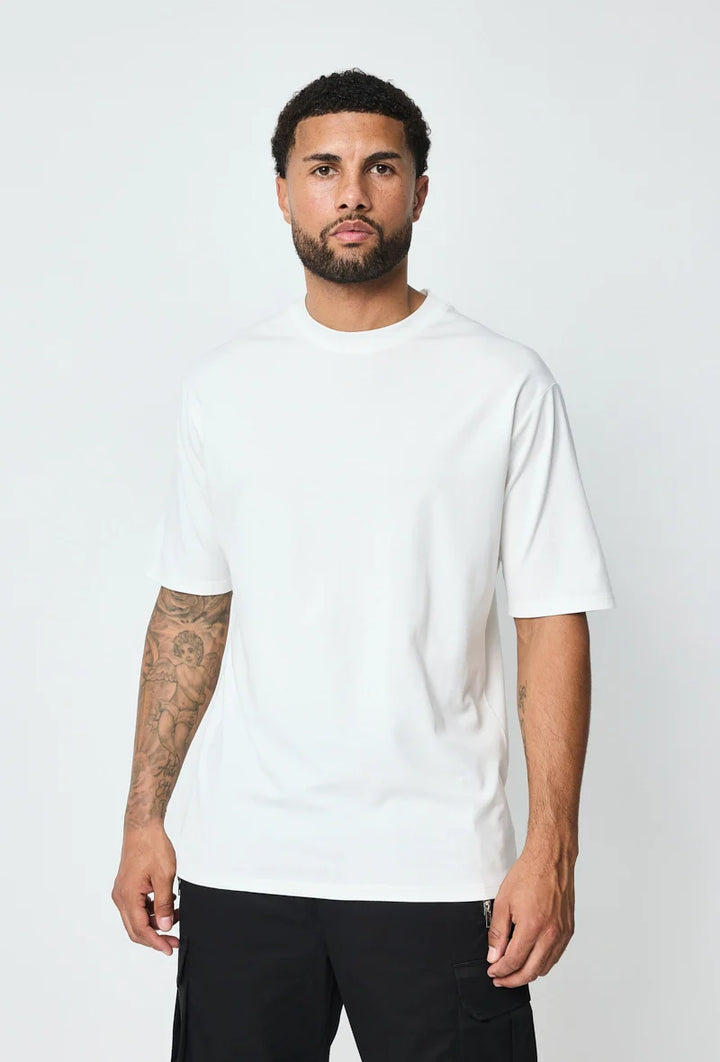 Mercerised Glans T-Shirt - Wit