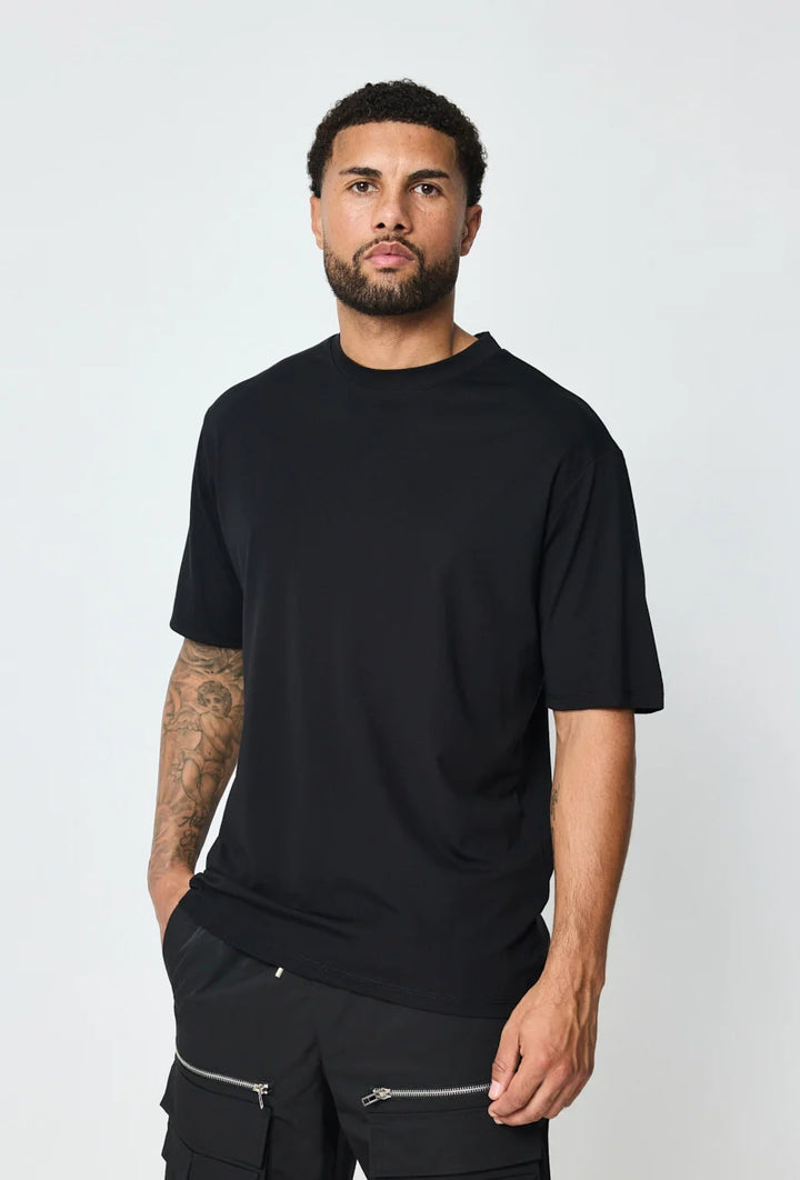 Mercerised Gloss T-Shirt - Black