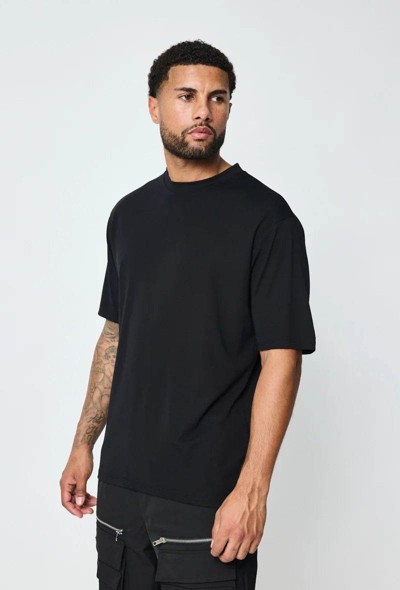 Mercerised Gloss T-Shirt - Black