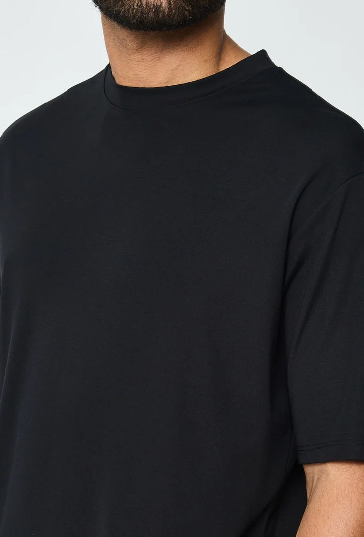 Mercerised Gloss T-Shirt - Black