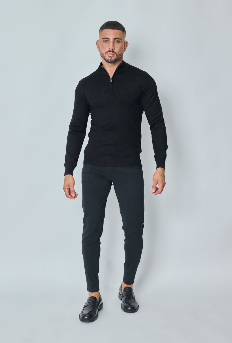 Luma Half Zip Sweater - Black 