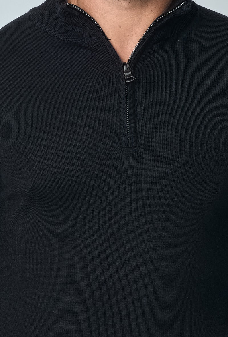 Luma Half Zip Sweater - Black 