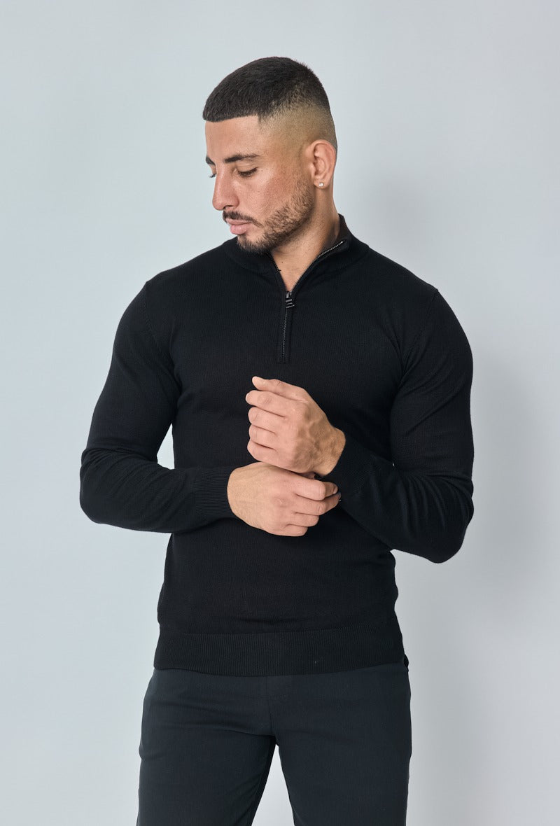 Luma Half Zip Sweater - Black 