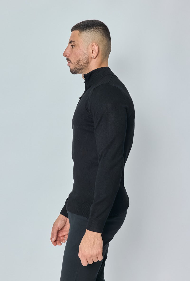 Luma Half Zip Sweater - Black 