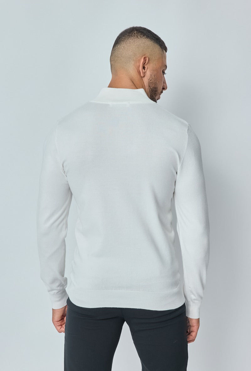 Luma Half Zip Sweater - White