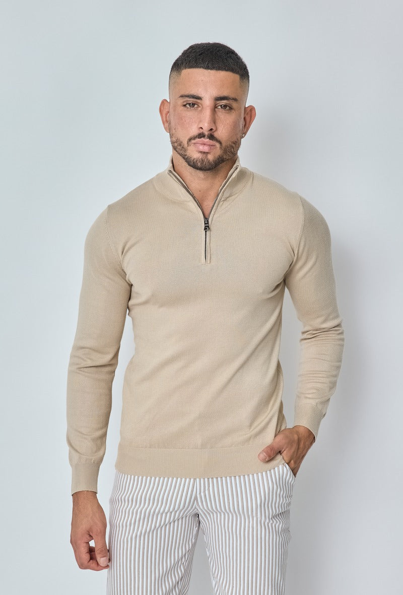 Luma Half Zip Sweater - Beige