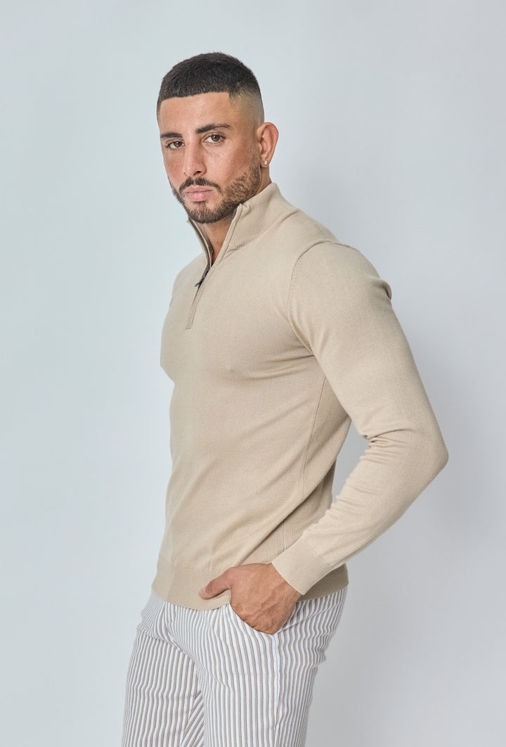 Luma Half Zip Sweater - Beige