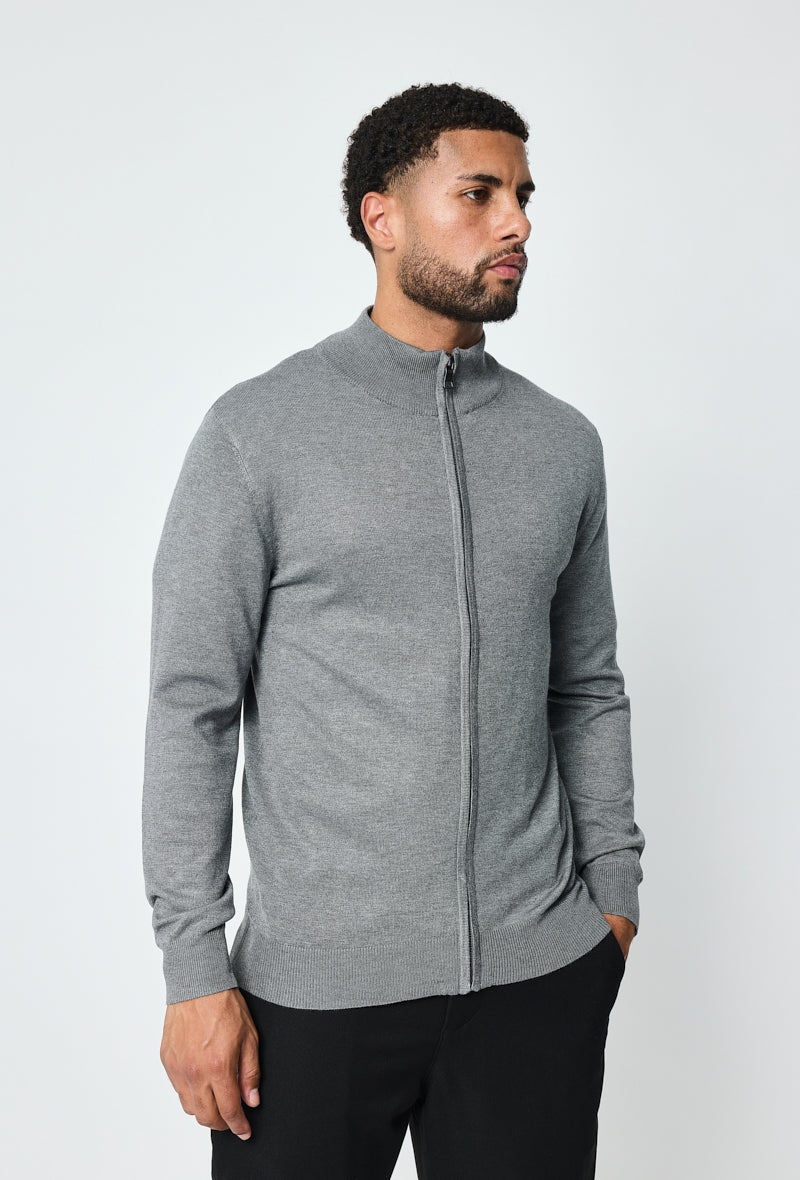 Luma Full Zip Sweater - Grey