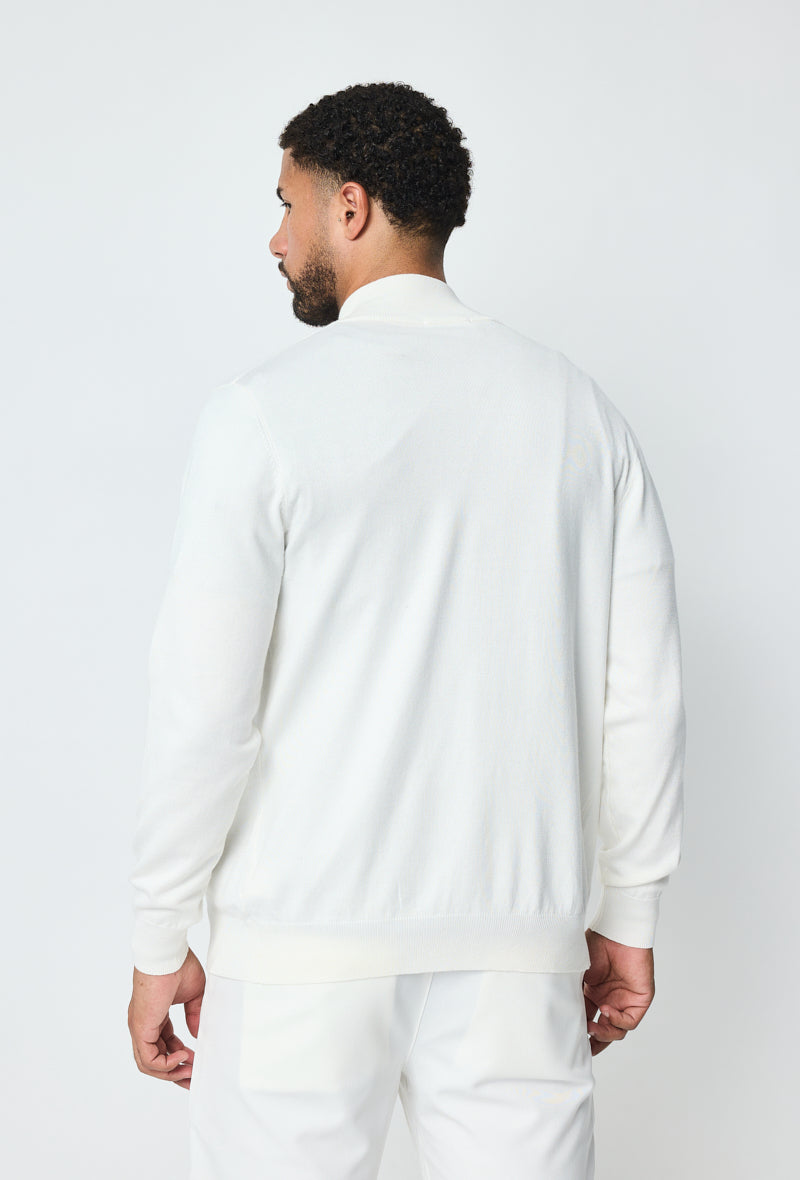 Luma Full Zip Sweater - White