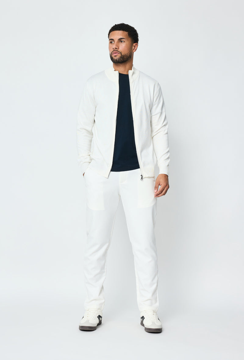 Luma Full Zip Sweater - White