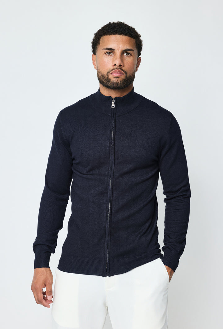 Luma Full Zip Sweater - Dark Blue 