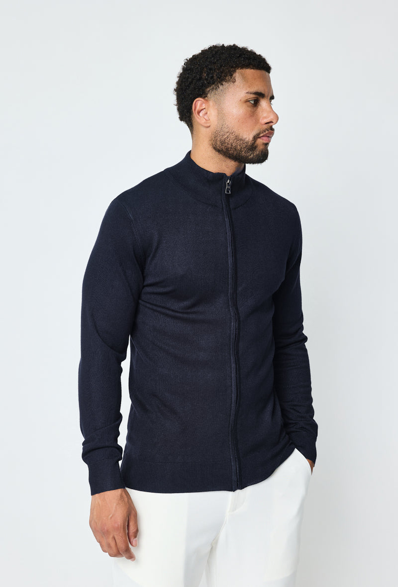 Luma Full Zip Sweater - Dark Blue 