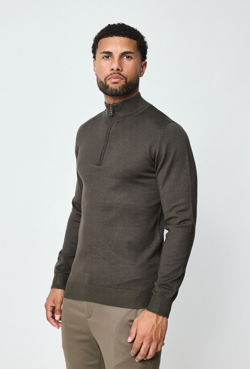 Luma Half Zip Sweater - Khaki