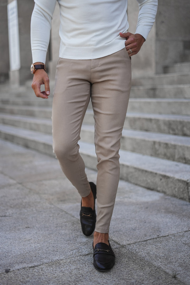 Milan Stretch Pantalon (Skinny) - Beige