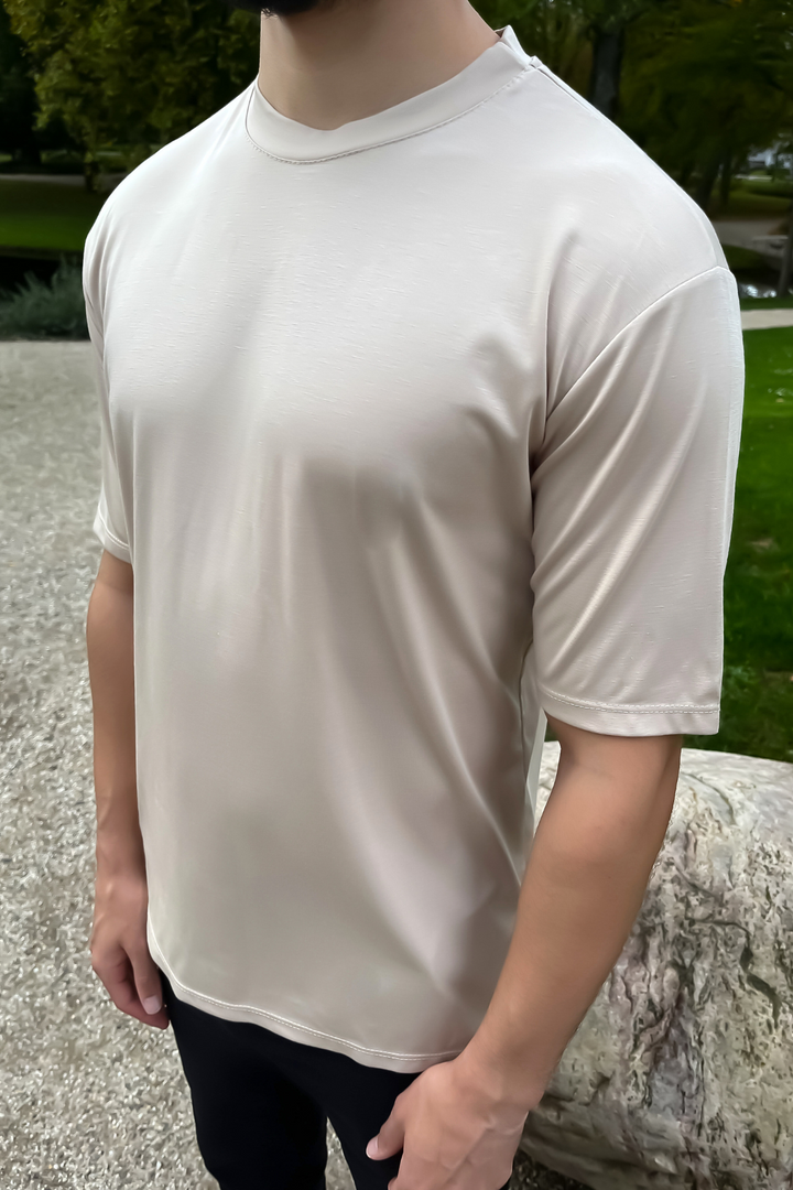 Mercerised Luxury T-Shirt - Beige